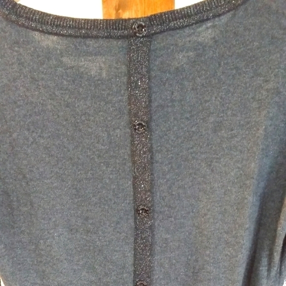 Maison Scotch Wool Blend Gray Pullover Sweater Blouse Long Sleeves Size 2 Sequin - Picture 8 of 16